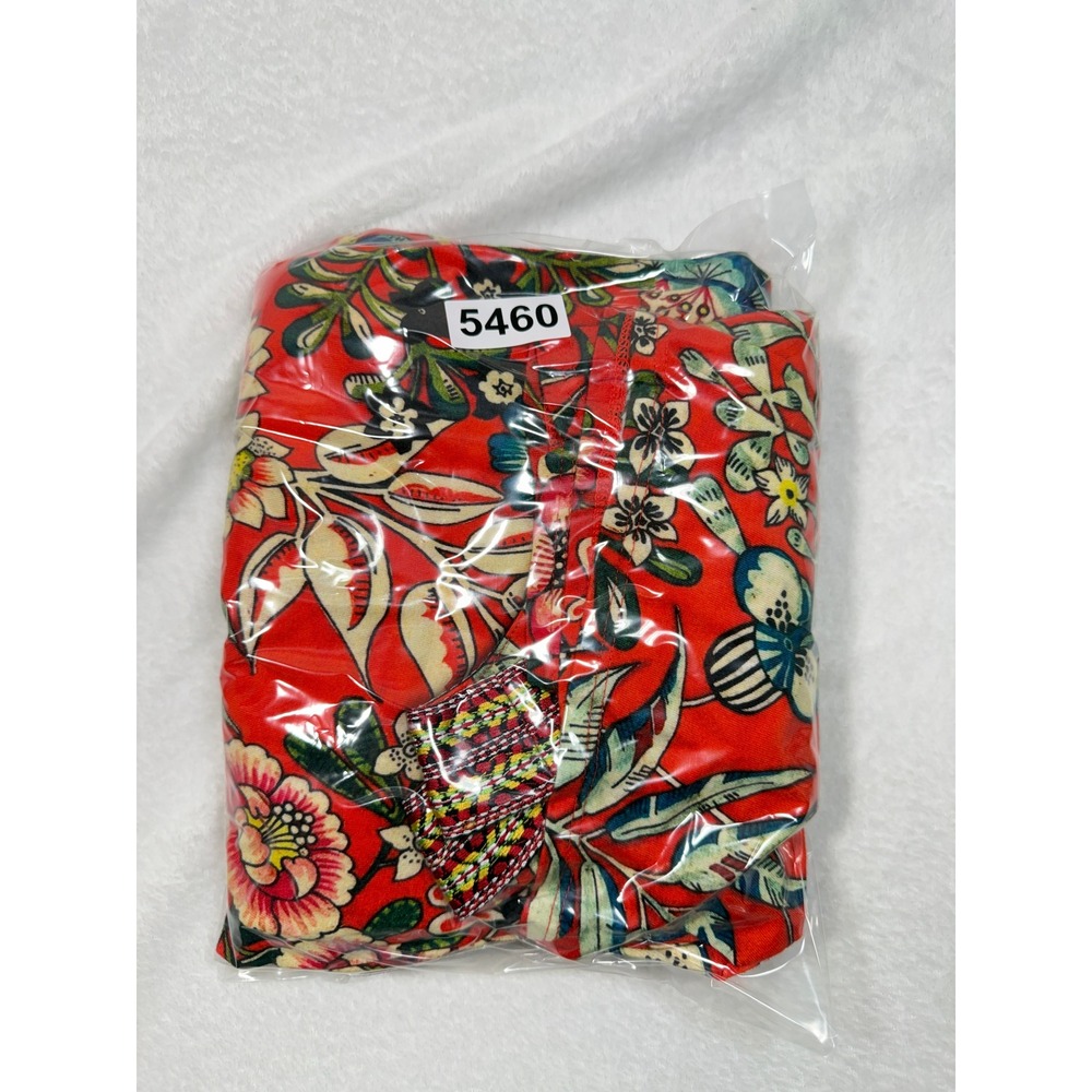Soft Surroundings Red Floral Embroidered V-Neck Maxi Dress Pockets 1X 5EF18 - Picture 8 of 8